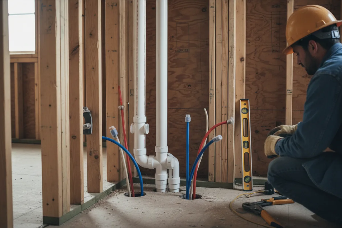 Drain and supply rough-in during Leak Detection in Sale Creek